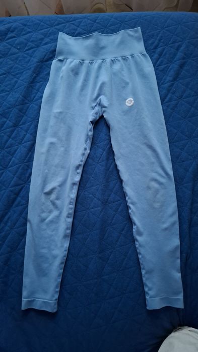 Leginsy Gym Glamour second skin kolor błękitny rozmiar M