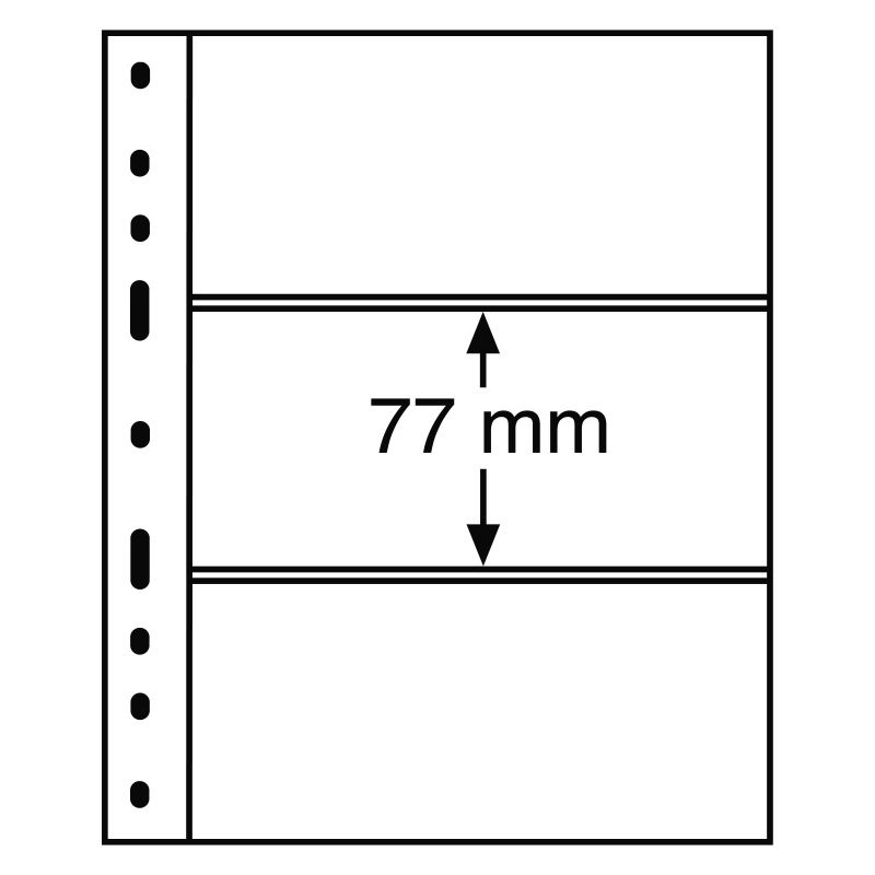 Листи OPTIMA LEUCHTTURM для 3 банкнот розміром до 180 х 77 мм (10шт.)