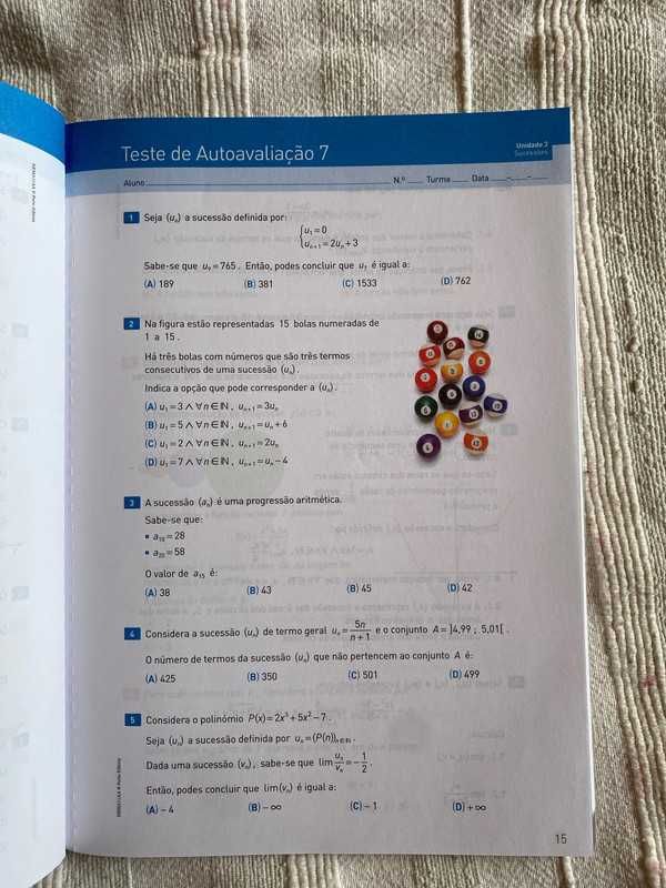 Novo Espaço Mat. A 11.º Ano - Caderno Prático/Caderno de Autoavaliação