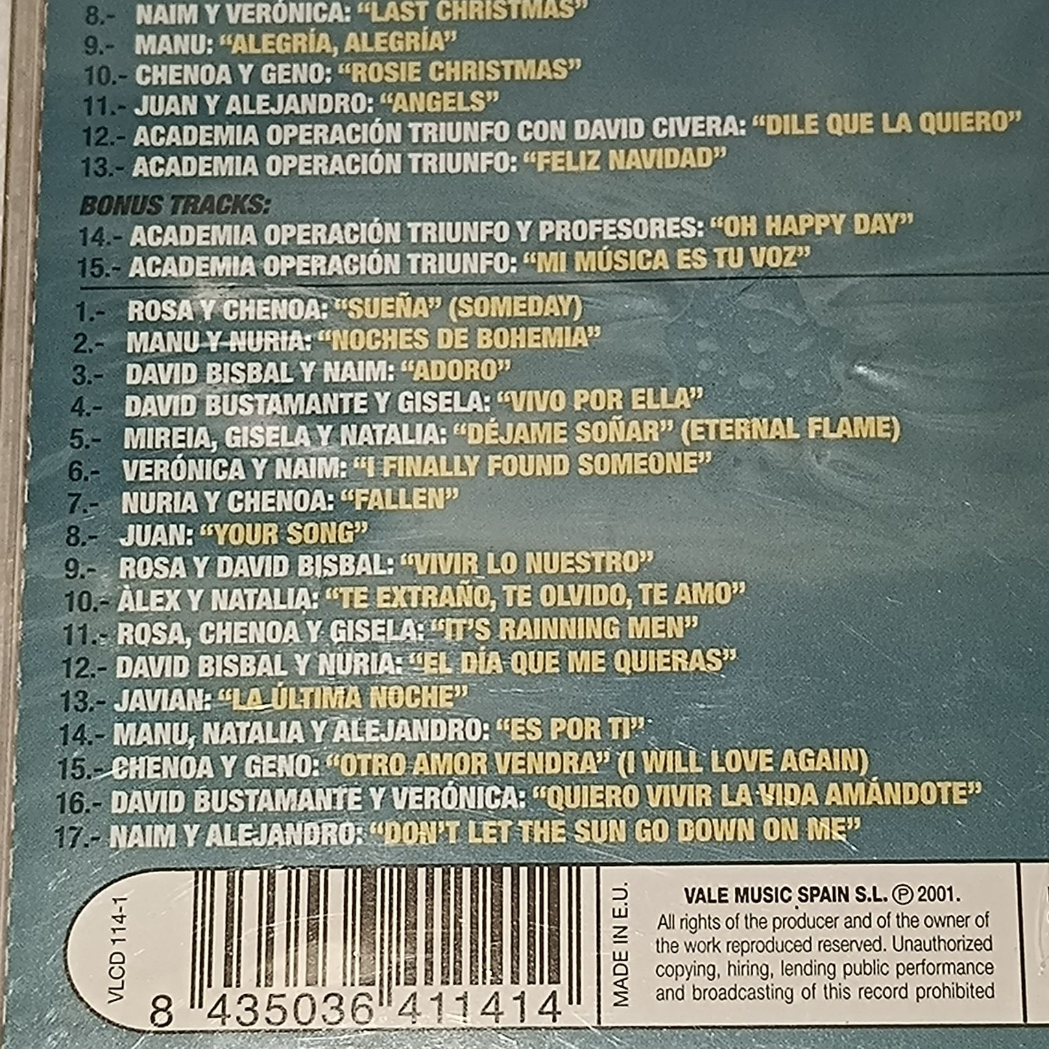 CD Operación Triunfo Álbum 2 CD's Brand Novo/Selado