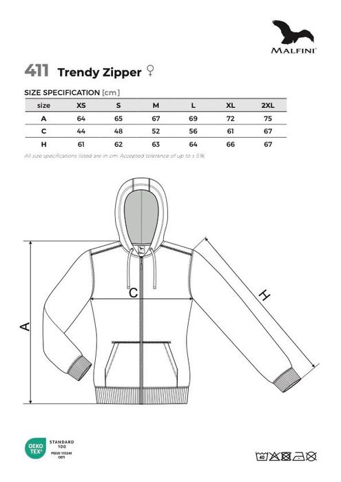 Bluza z własnym nadrukiem / logo Malfini Trendy Zipper damska
