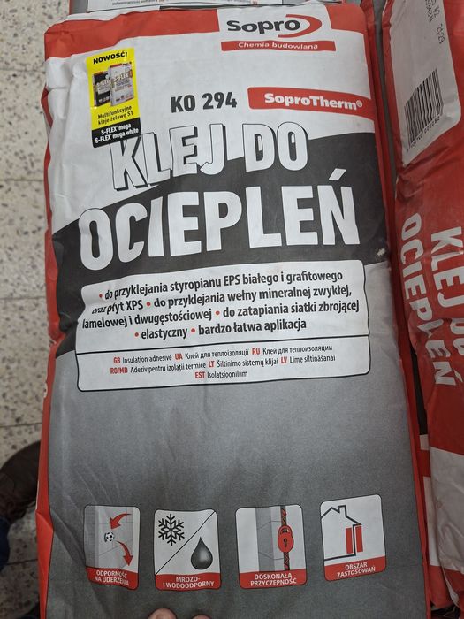 Klej do siatki, styropianu, xps, wełny