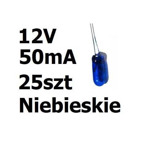 Żarówka miniaturowa niebieska 3x7mm 12V 50mA 25szt