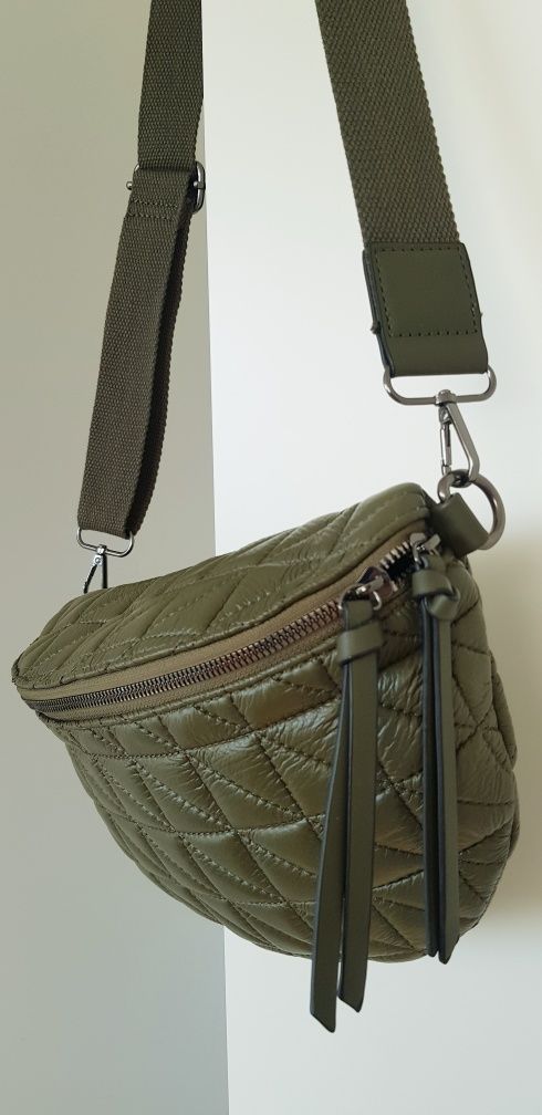 Torebka/nerka Paolo Bags, khaki, ekoskóra