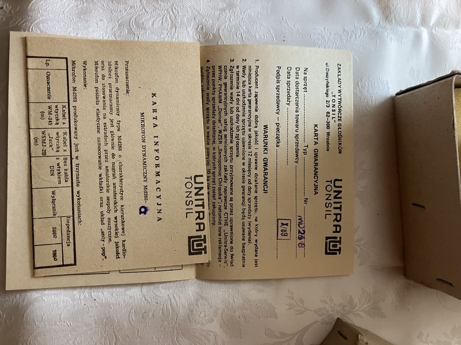 Mikrofon unitra tonsil md 268