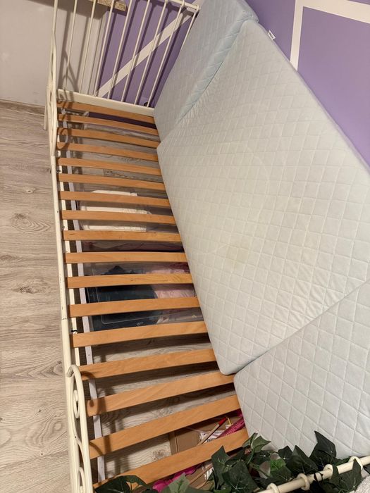 Łóżko białe IKEA MINNEN rosnące