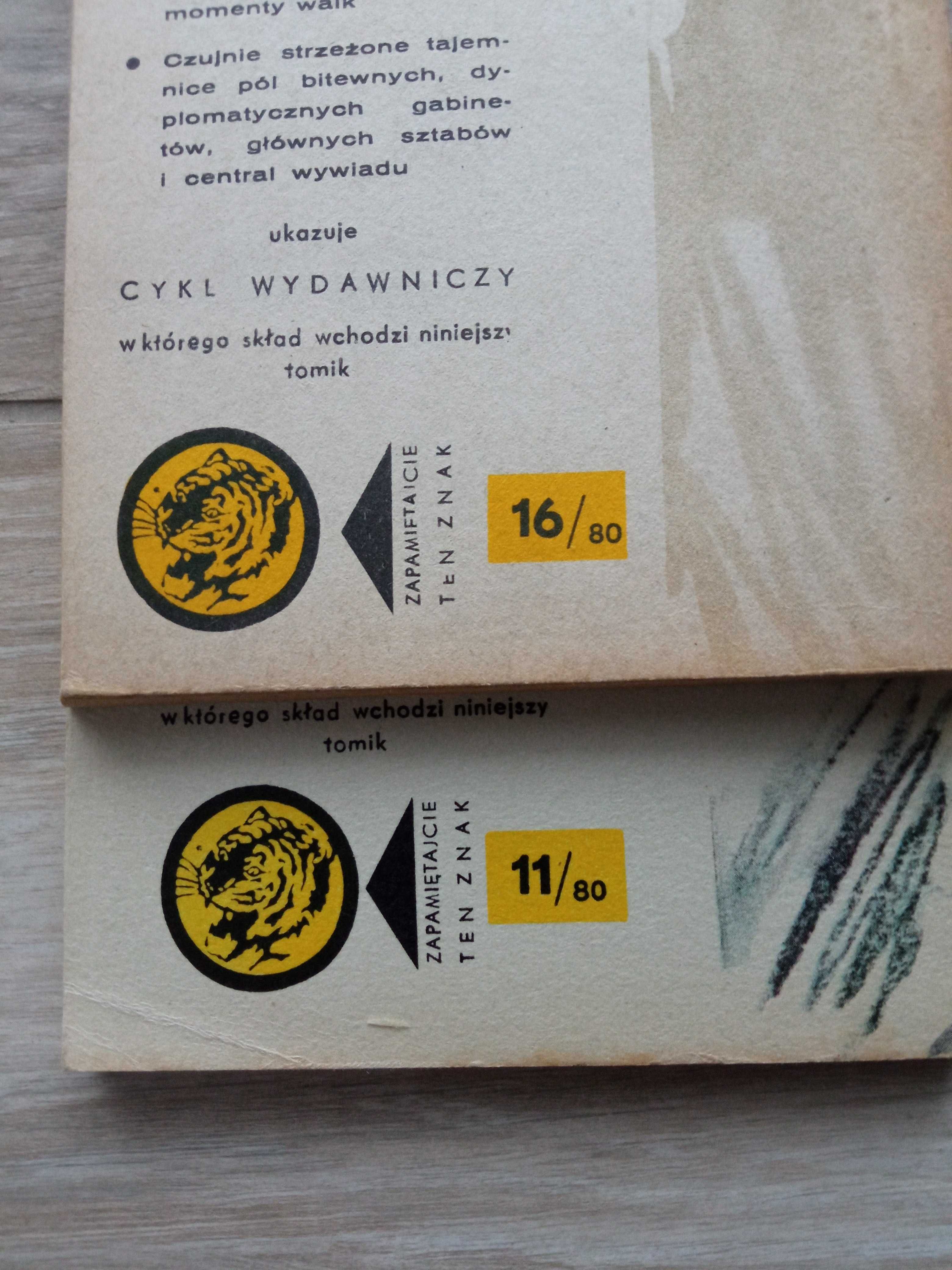 Książki seria Tygrysów PRL rocznik 1980  15 szt