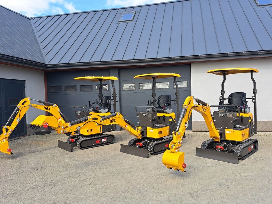 Minikoparka Nex N12,  Yanmar 3TNV70, joystick, Long ramie,2m głębokość