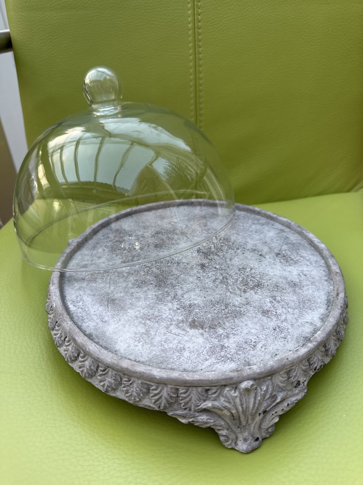 Ceramiczna taca ze szklaną pokrywką patera HAND MADE Home&you