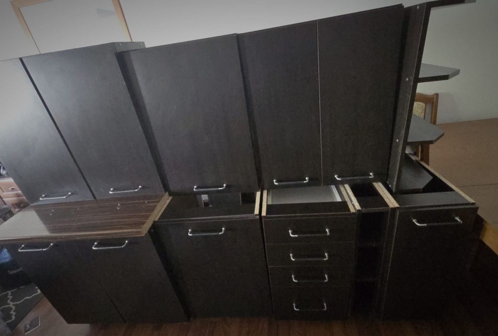 Meble kuchenne zestaw brąz wenge