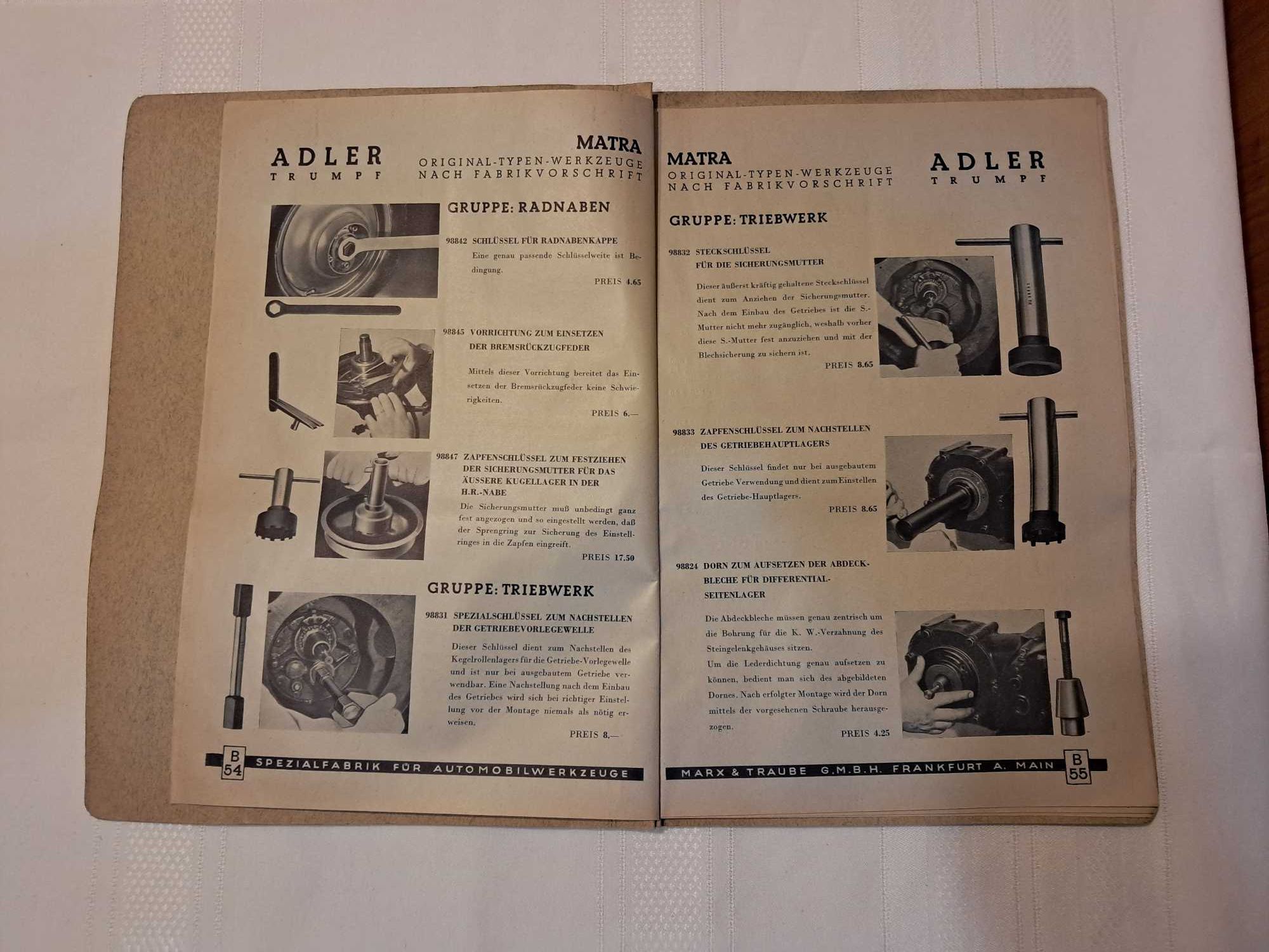 Katalog  MATRA - Adler Trumpf