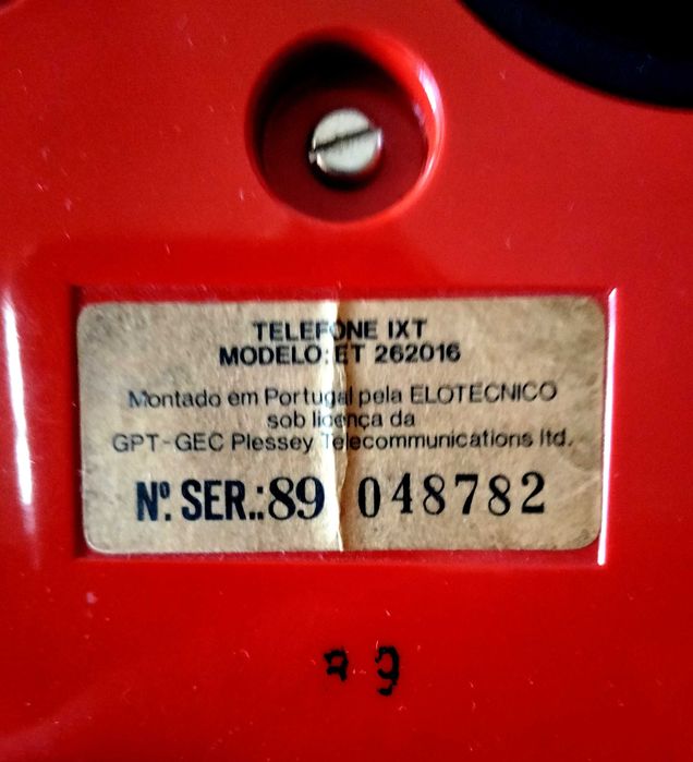 Telefone analógico IXT  Mod. GT 262016 de 1989