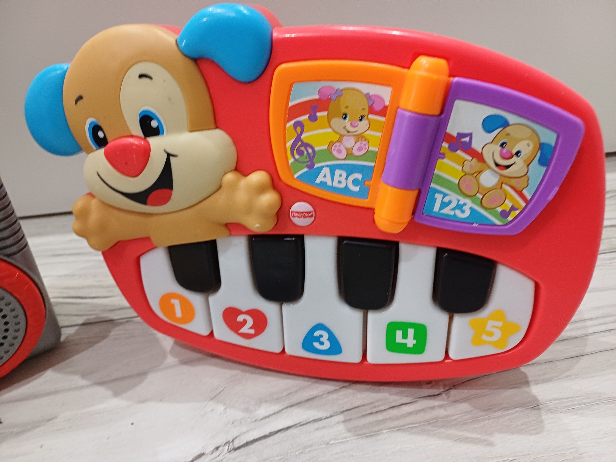 Zestaw zabawek Fisher Price, radio, pianino, pad, zabawki interaktywne