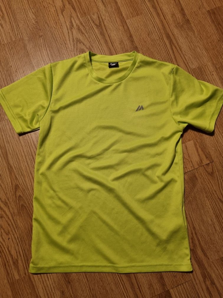 Koszulka sportowa neon zielona biała zest.2 szt rozm.164