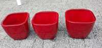Czerwone Osłonki doniczki ceramiczne
