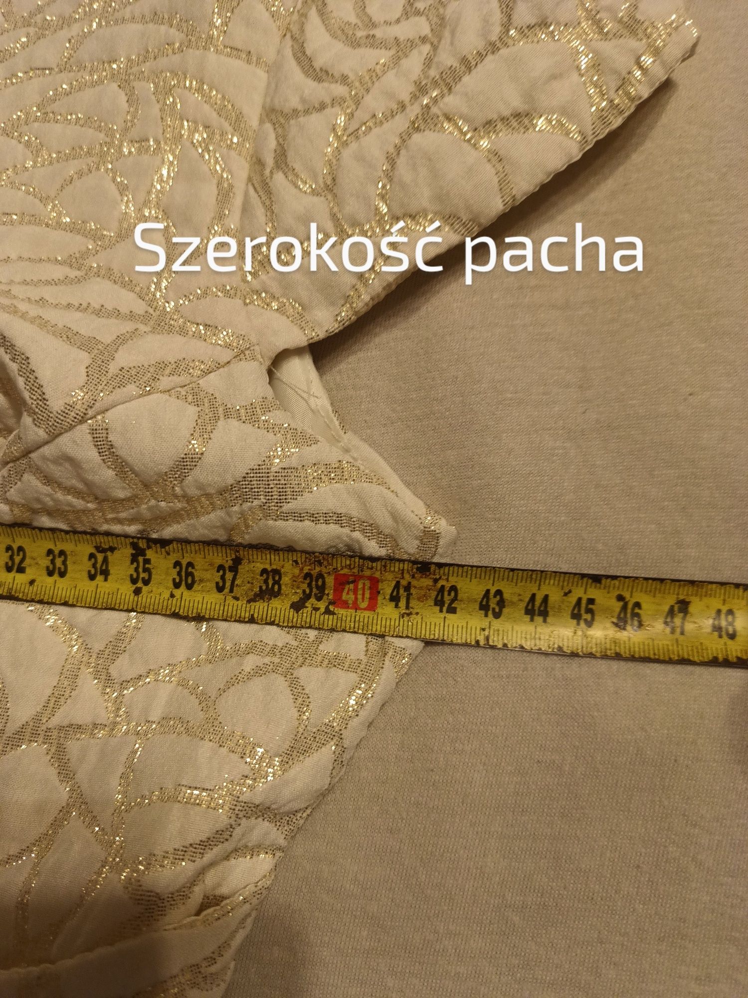 Sukienka ecru ze złotą nitką rozm. 38