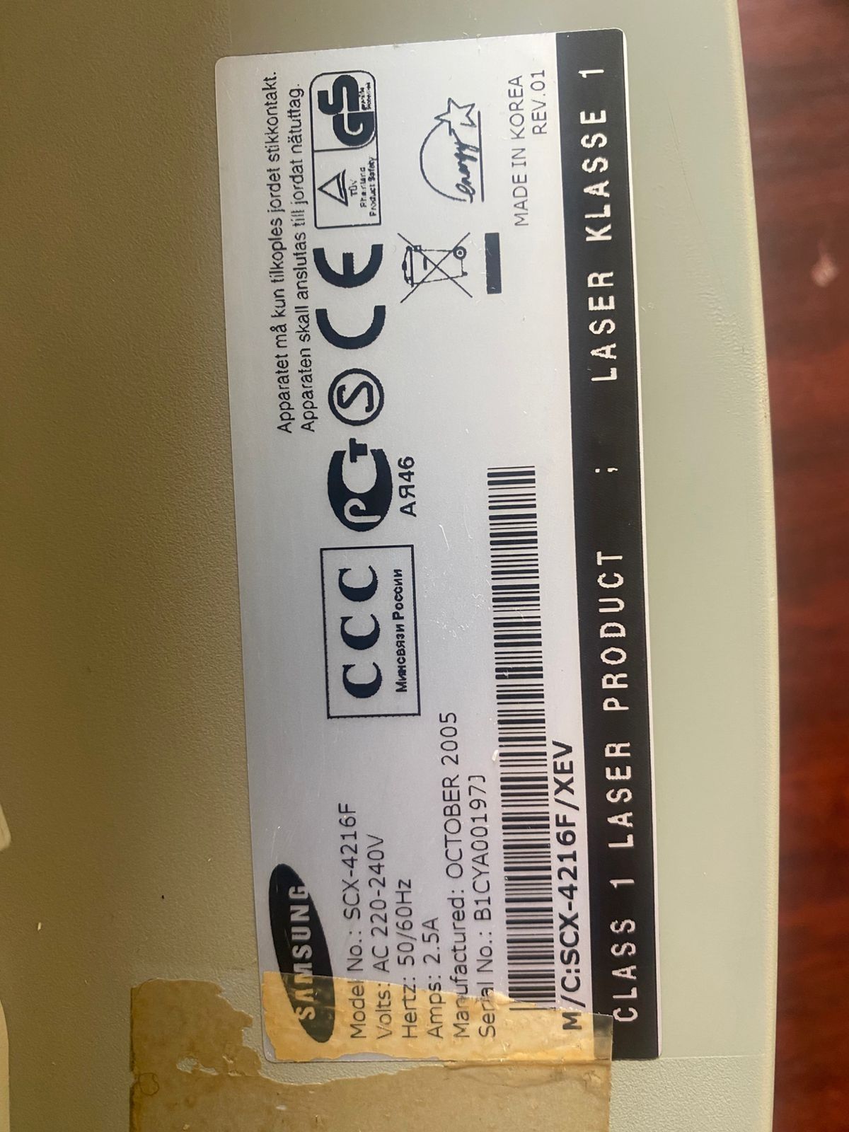 Принтер-сканер-факс Samsung SCX-4216F