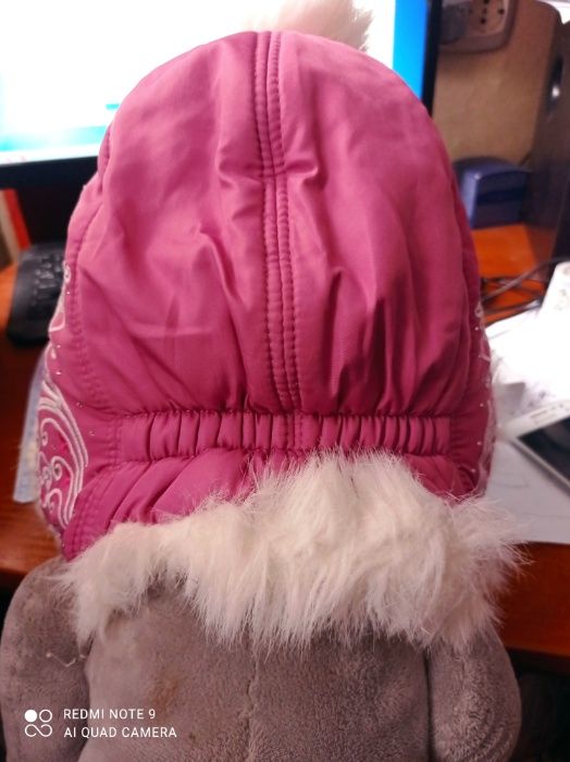 теплая шапка для девочки зимняя,зима 1-3лет