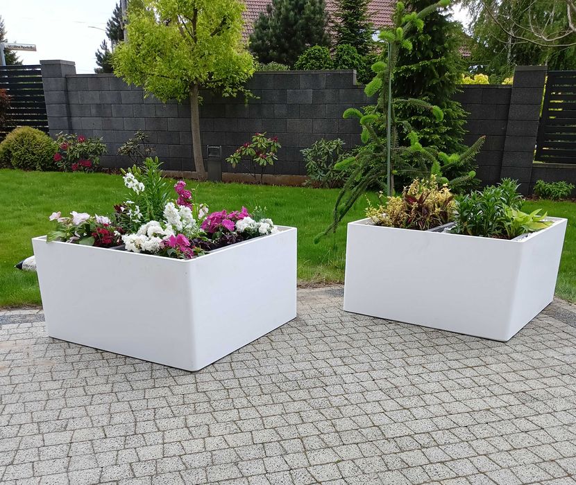 Osłona na donice Biała kwarc 912x912x480cm