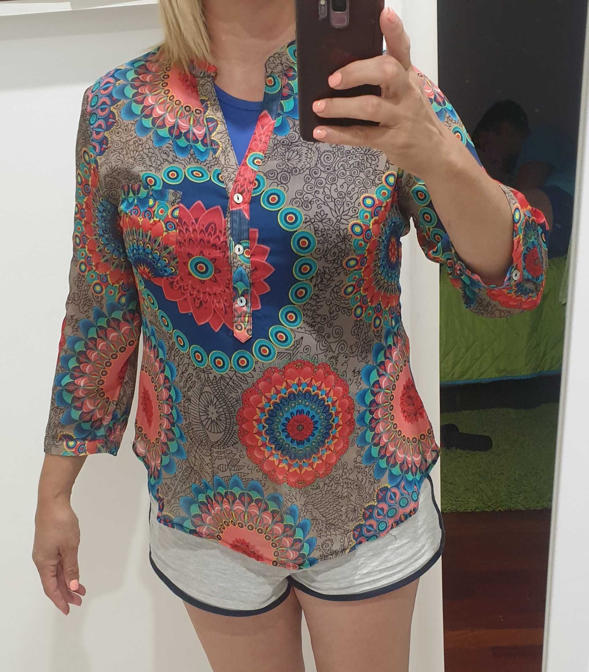 Blusa senhora tecido tipo seda