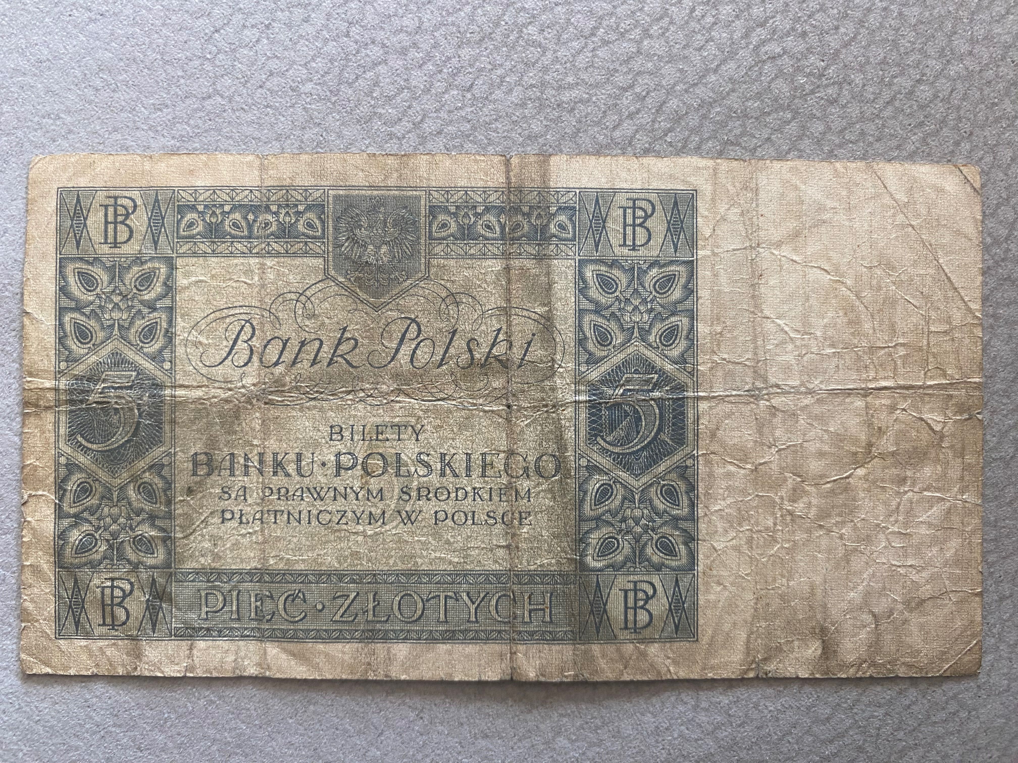 Banknot 5zł z 1930 roku