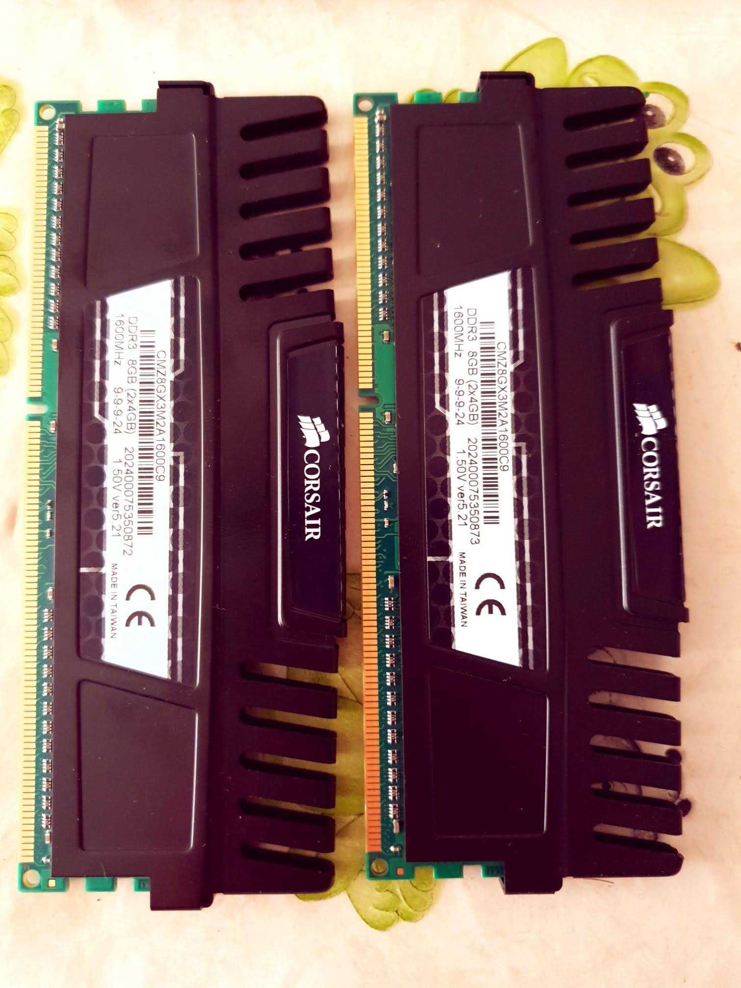 Memorias Corsair DDR3 1600MHz 8GB (2x4GB) C9