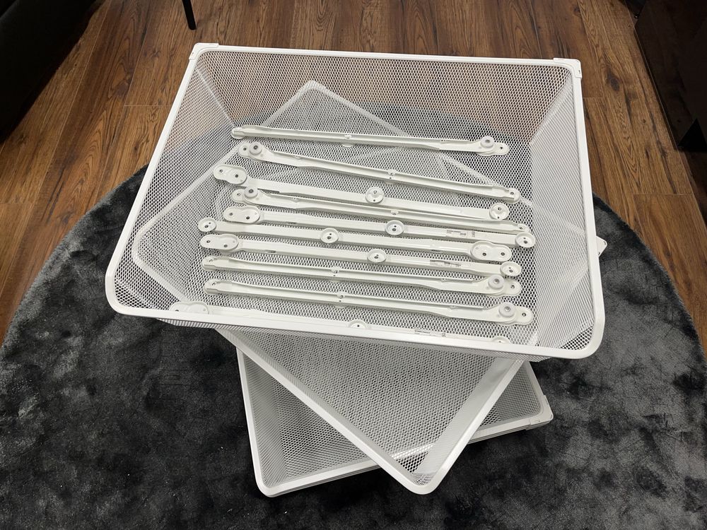 Kosz druciany Ikea Komplement 75x58 cm bialy z prowadnicami 5 szt