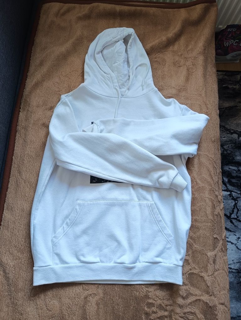 Bluza biała L z kapturem