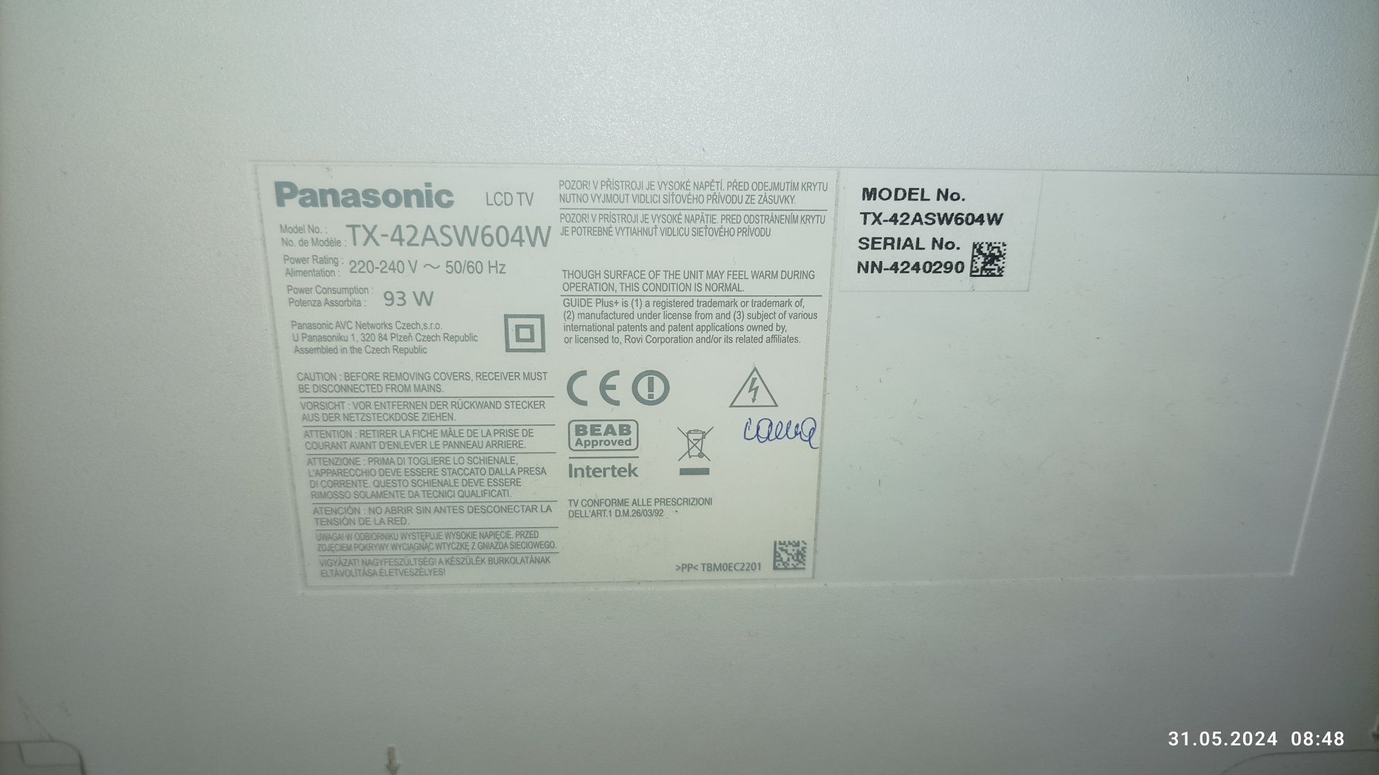 Запчастини panasonic tx-42