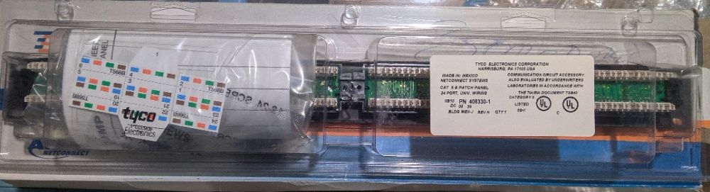 Патч панель AMP NETCONNECT Tyco (406330-1) RJ45, UTP, Cat.5e, 24-порта