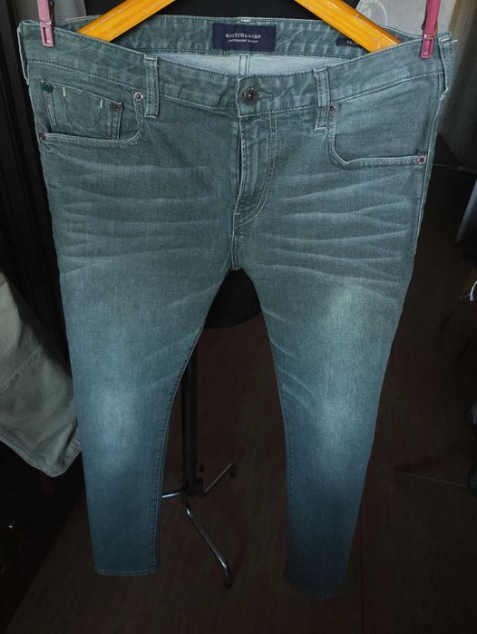 Джинсы Scotch&Soda Skim jeans Дания w32 stretch green grey.