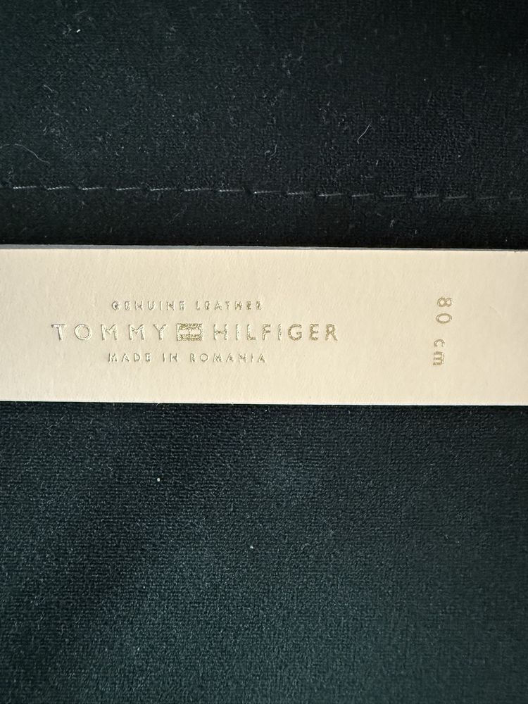 Pasek Tommy Hilfiger skóra szary rozmiar 80