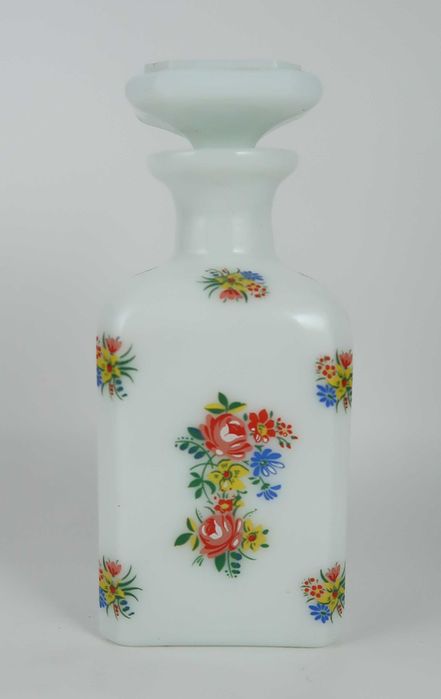 Frasco de Perfume Vintage Vidro Opalino