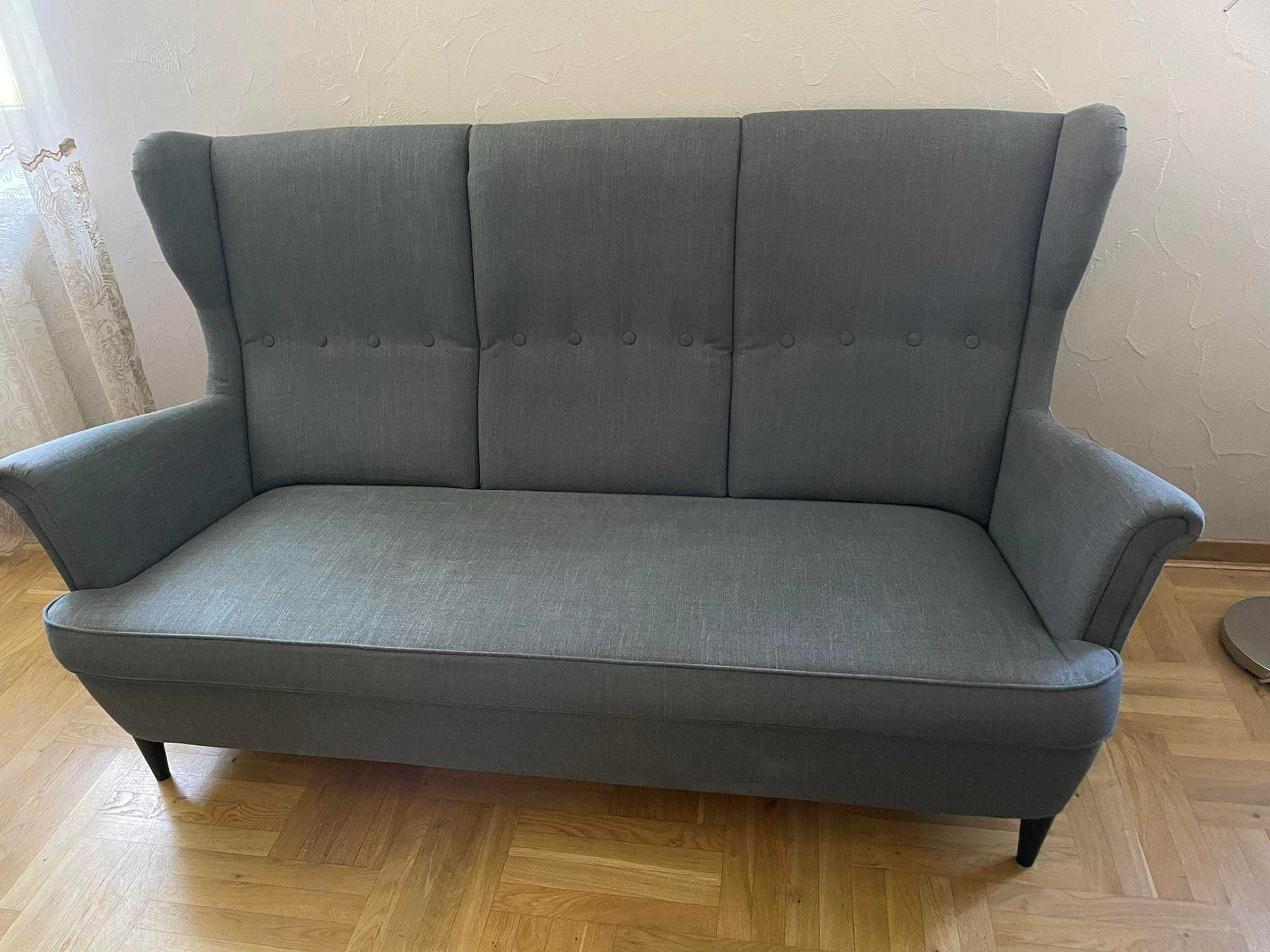 Kanapa 3 os STRANDMON IKEA ciemno szara