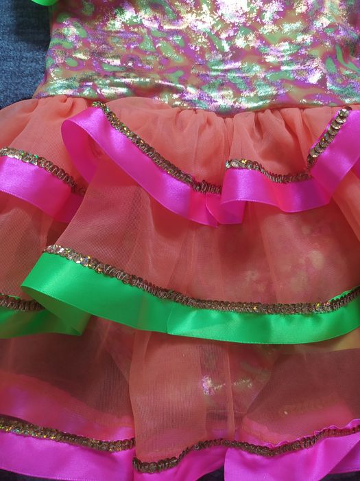 Strój gimnastyczny kostium jednoczęściowy do tańca blyszczący  cekiny