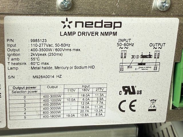 nowa szafa sterującą ze sterownikami NEDAP lamp drive