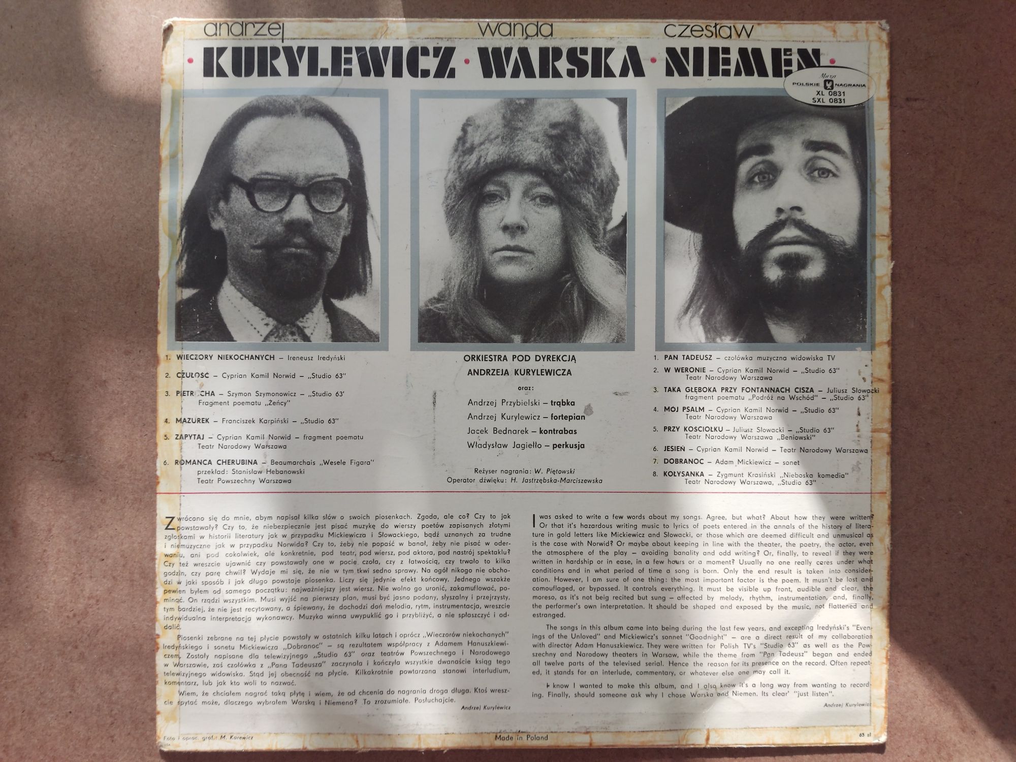 Kurylewicz, Warska, Niemen - Muzyka Teatralna i Telewizyjna Winyl