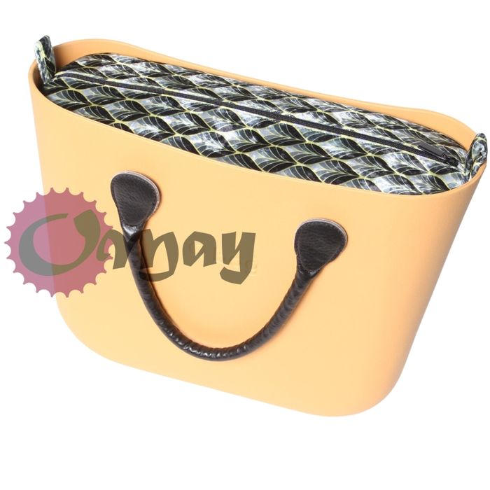 Czarny organizer do OBAG MINI welur żółty szary 2 kieszenie OMAY