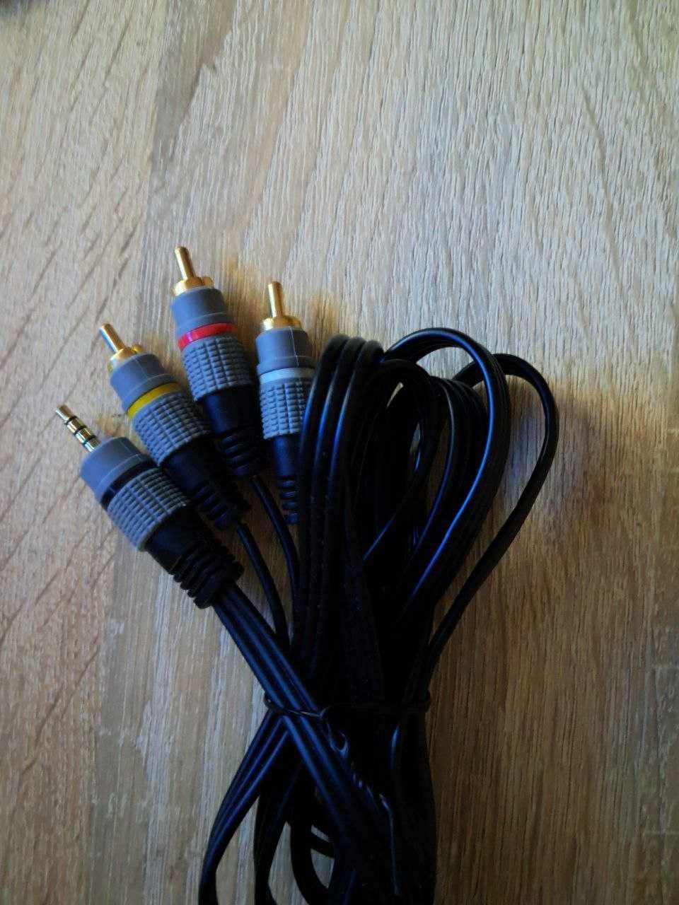 Кабель AV мультимедийный 3.5 Jack /3RCA тюльпан новый