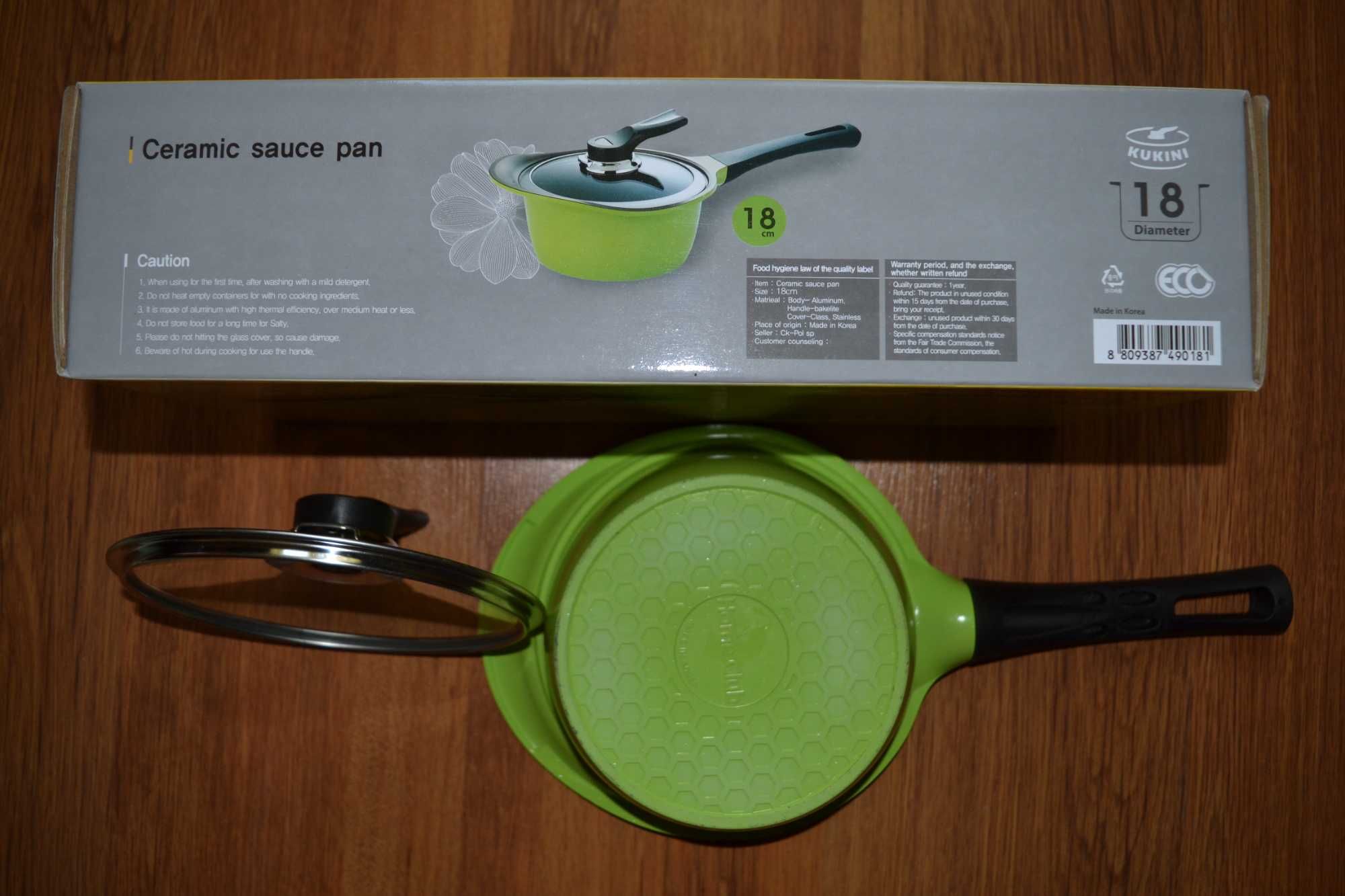 KOMPLET Designerski CERAMICZNY pokrywka PATENTOWA rondel GRATIS garnek