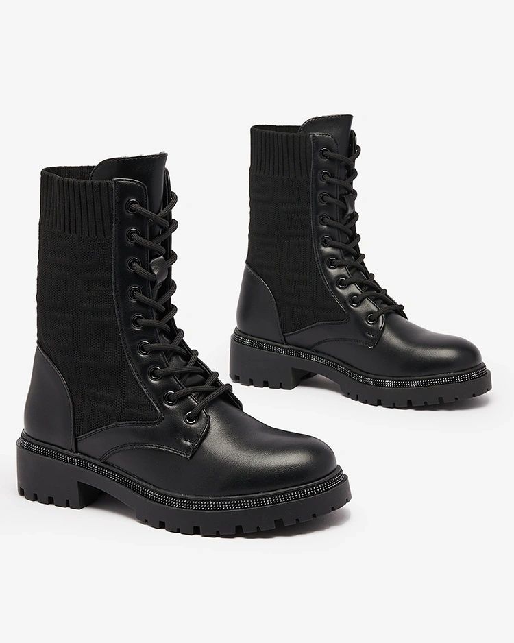 36 37 38 botki 39 40 41 workery z materiałową cholewką wiązane sznurow