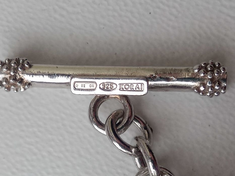 Срібний ланцюжок та браслети Koral, Birthstone.Діадема, браслет, кольє