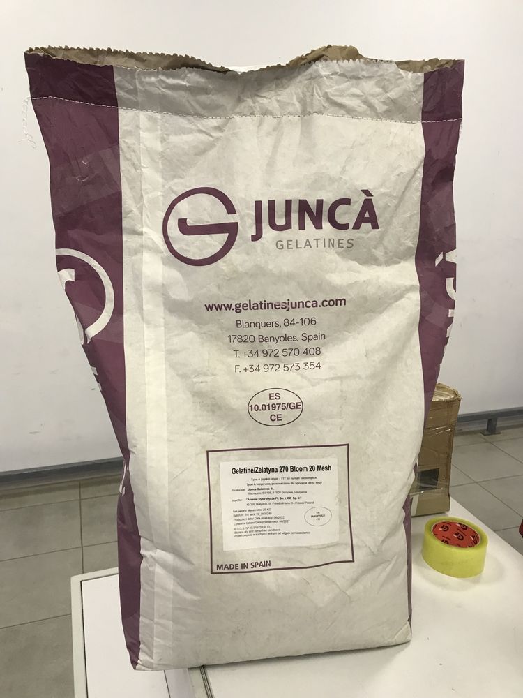 Желатин харчовий свиний 270 блюм Junca Іспанія 1 кг