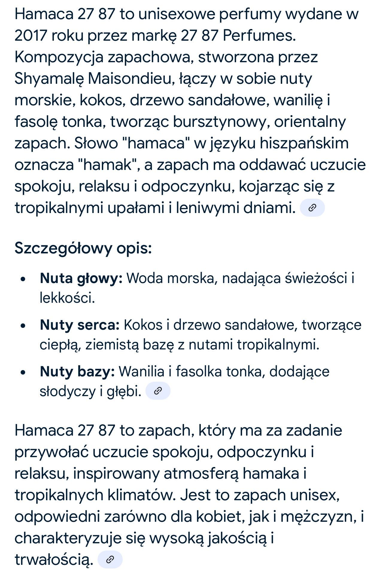 Perfumy niszowe 27 87 “Hamaca