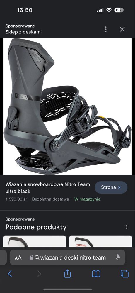 Deska snowboardowa + wiązania NITRO TEAM 163 WIDE buty Burton r.48