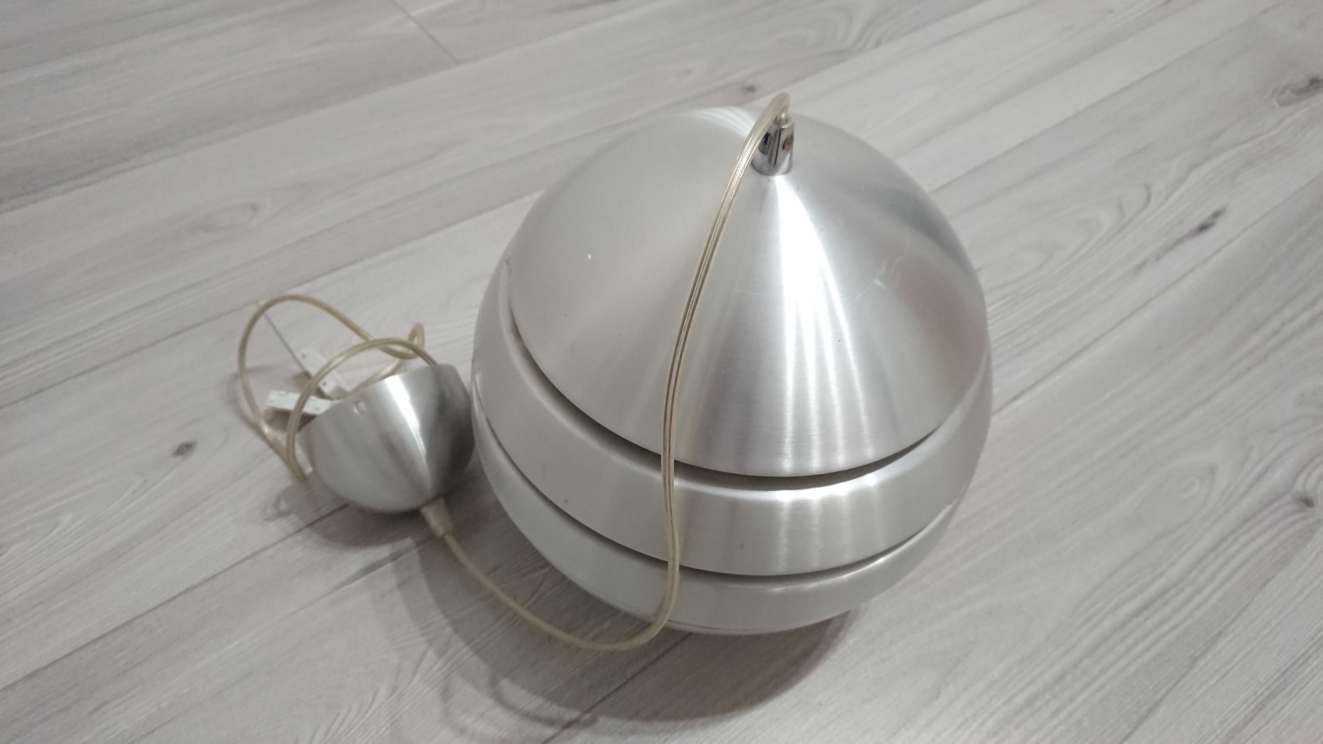 lampa designerska kula loft srebrna