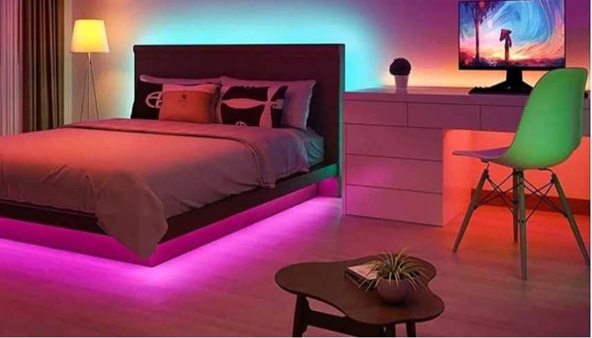Taśma LEDY PREMIUM kolorowe RGB 5m + PILOT ! do pokoju salonu