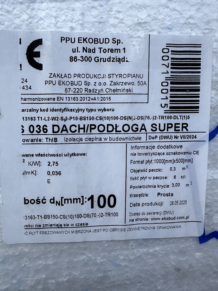 Styropian 10 oraz 5 dach/podłoga