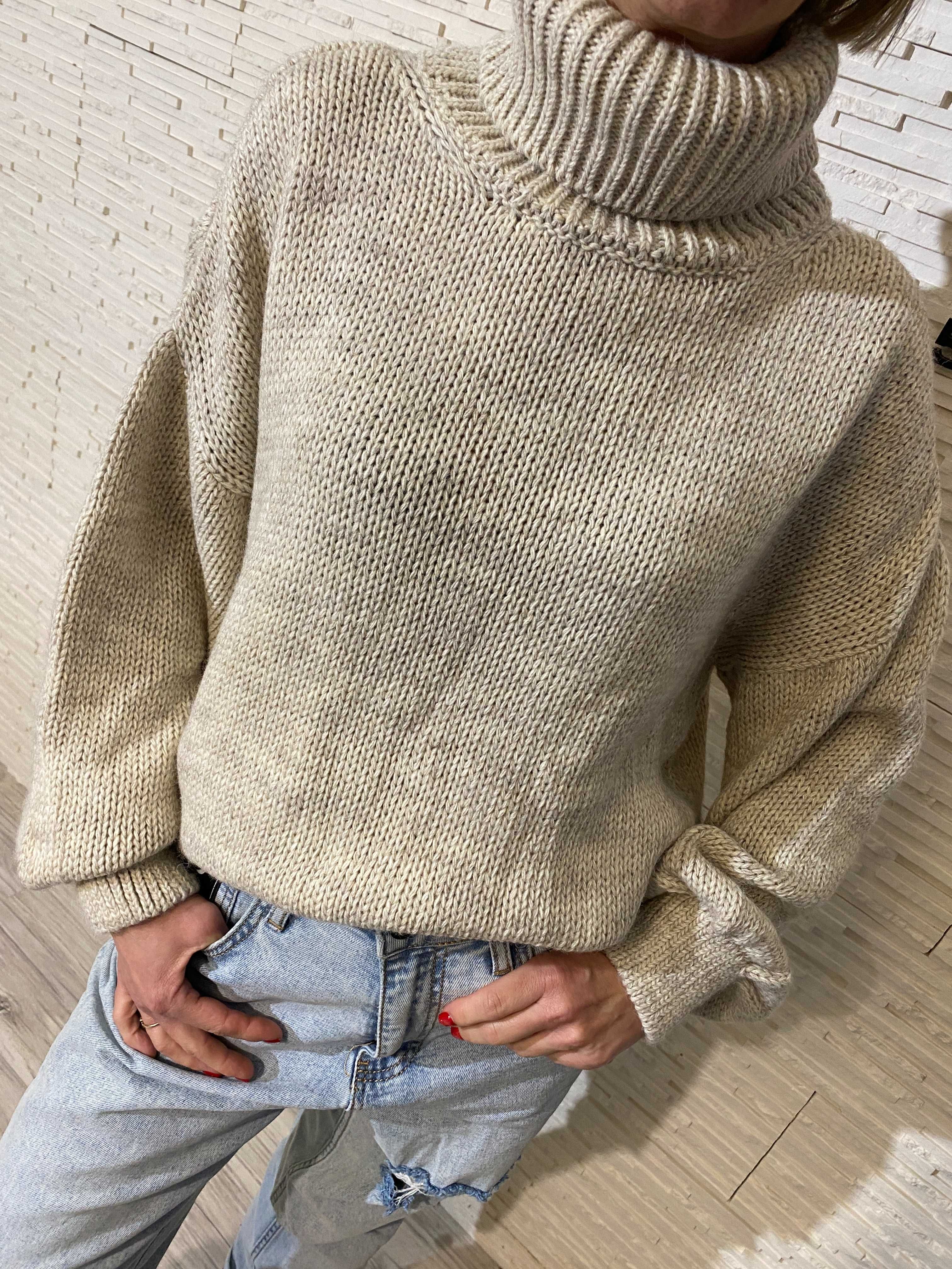 Project runway - lemonada nowy sweter beżowy - golf Uni