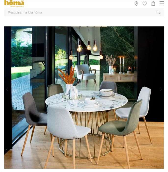 Cadeiras de jantar veludo